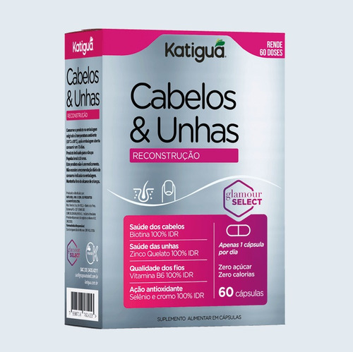 Kit 12 Vitaminas Cabelos E Unhas Com 60 Capsulas - Katiguá Sem Sabor