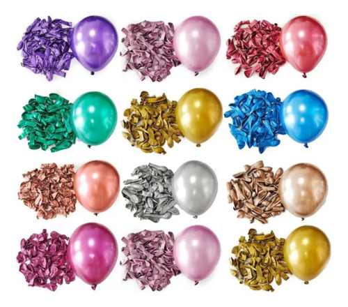 Globo Cromado 12 Pulgadas X50u Varios Colores Chrome Dorado