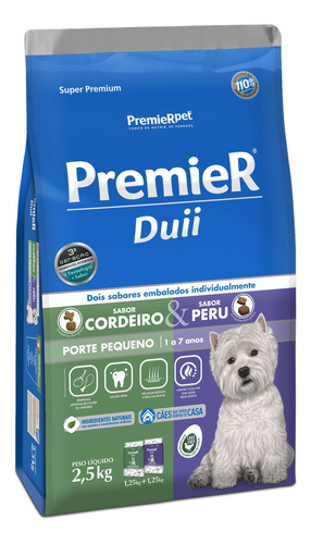 Premier Amb Int Duii Cães Ad Pq Porte Cordeiro E Peru 2,5kg