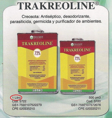 Trakreoline® Germicida Parasiticida 1 Lt Precio X 12unidades