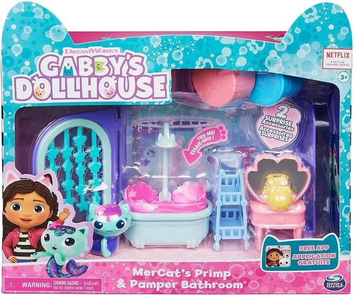 Boneca Gabbys Dollhouse Playset Banheiro De Luxo Sunny 