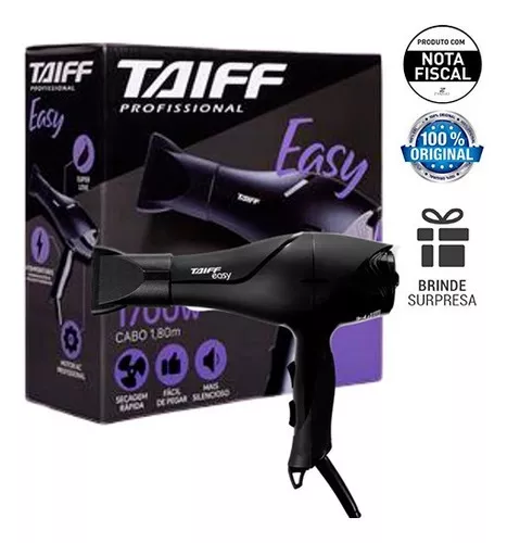 Secador De Cabelos Motor Ac Profissional Easy 1700w Taiff Cor Preto 220V