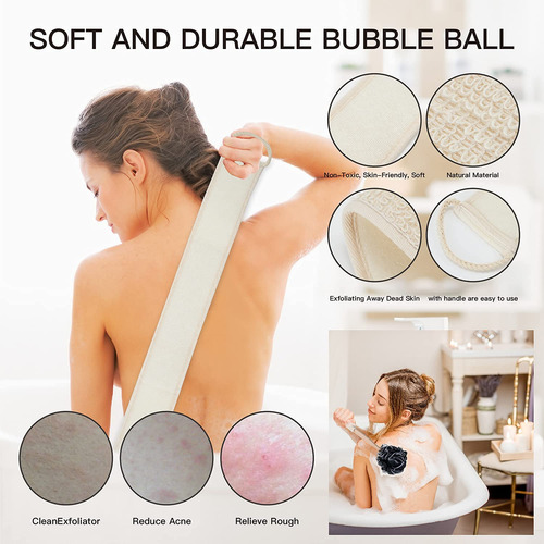 Juego De 8 Cepillos De Baño Luffa Esponja Natural Masajeador Color Nombre Del Diseño