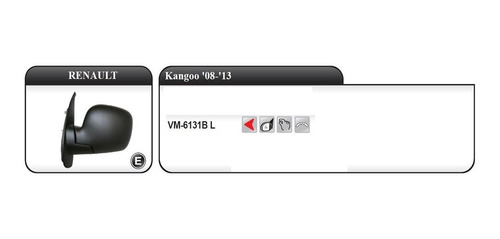 Espejo Renault Kangoo 2008 Al 2013 Manual Izquierdo