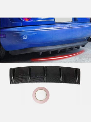Spoiler Trasero Universal Difusor Paragolpe 5 Aletas 58 Cms