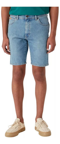 Bermuda Wrangler Hombre Short Vintage Azul Claro Original!