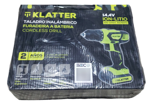 Taladro Atornillador Inalámbrico De 10mm Klatter Ml-gs18009