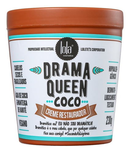 Lola Cosmetics Drama Queen Coco - Máscara De Nutrição 230g