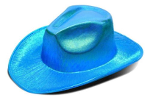 Sombrero Vaquero Metalizado Azul Adulto-fiesta