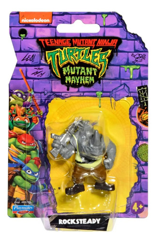 Mini Muñeco Rocksteady 5cm Tortugas Ninja Coleccionable Febo