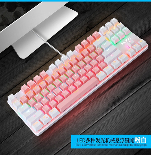 Teclado Mecánico Ligero Mecánico Con Cable Con 87 Teclas