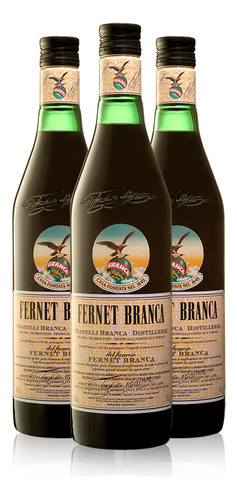 Aperitivo Fernet Branca 1000 Ml Pack X3
