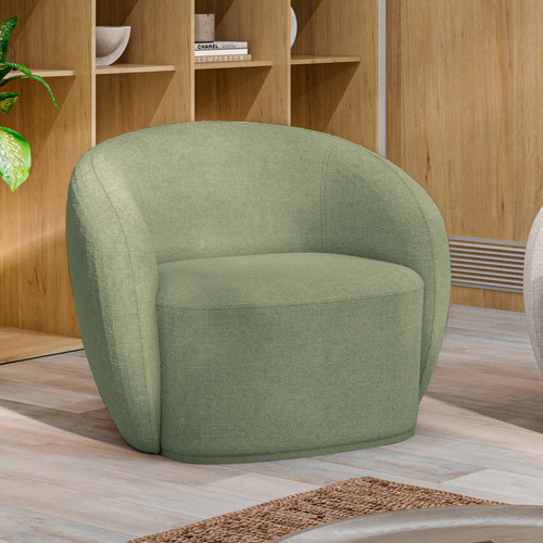 Poltrona Decorativa Íbis Bouclê Verde G33 - Gran Belo