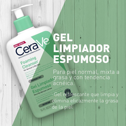 Gel Limpiador Espumoso De Rostro Y Cuerpo Cerave 473ml