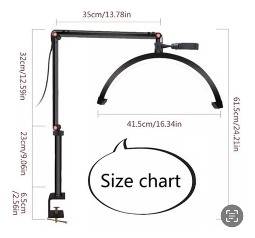 Lampara De Luna Para Pestañas Con Control-3 Cambios De Luz