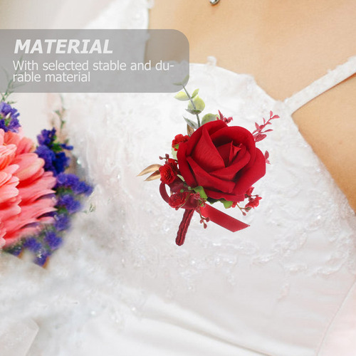 Ramillete De Boda Artificial Con Forma De Ojales Rosas Para