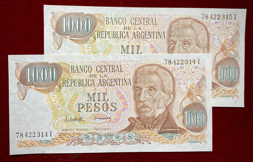 Billetes 1000 Pesos Ley Bottero 2462 / 656a Unc Correlativos