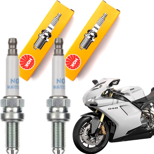 2 Velas De Ignição Ngk Mar10a-j 453 Ducati 848 Gasolina