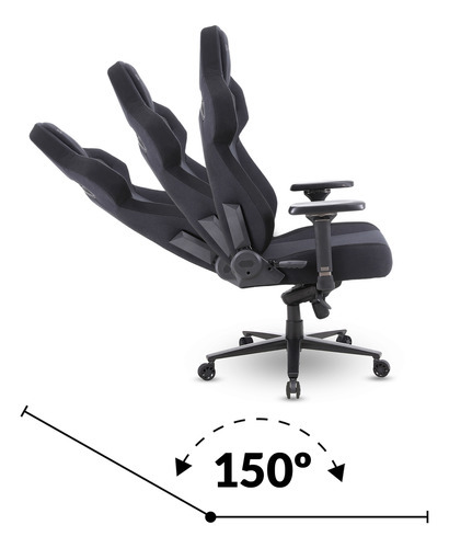 Cadeira Gamer E Escritório Xt Racer Ergonomics Robust Em Tecido Até 180kg - Preta