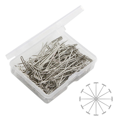 T-pins,longitud 51mm,100pzs,ancho De La Cabeza 13.7mm,plata