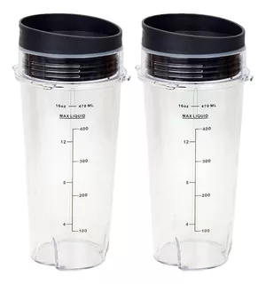 Ninja Blender Cups Single Serve 16-ounce Cup Set 2 Sip ...