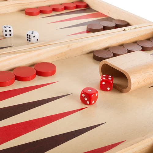 Juego De Mesa Backgammon Madera Con Tabla Plegable Y Accesor