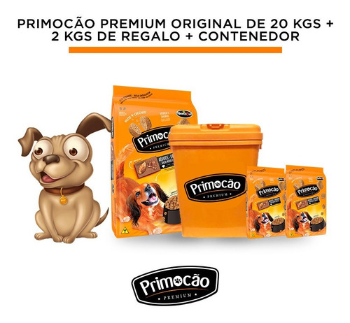 Comida Perro Primocao Premium Adulto 20+2kg + Contenedor