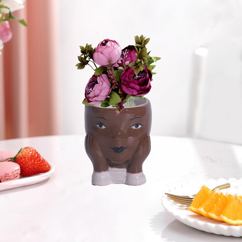 3 Plantadores De Flores Cara Planta Florero Linda Maceta