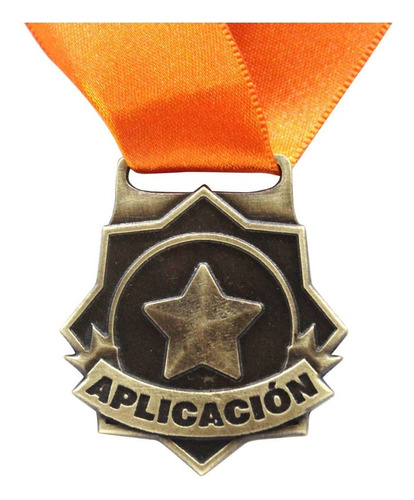 Medalla Aplicación 4cm De Estrella Con Foto Al Reveso