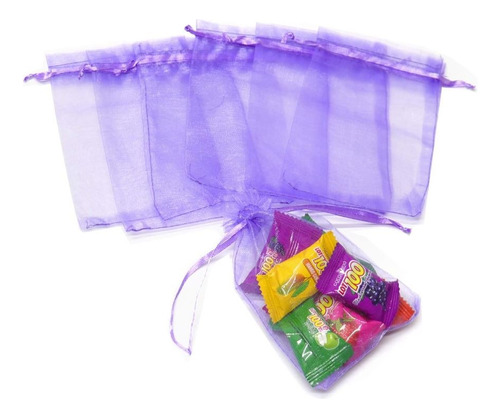 Bolsitas De Organza Morada 9 X 12cm