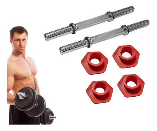Tuerca Tope Mancuerna Para Barra De 1 Pulgada X 4 Unidades Rojo 2.54 Cm