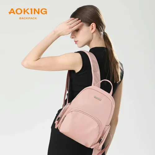 Mochila Impermeable Mujer Aoking V2308020-1 Color Negro Diseño de la tela Lisa