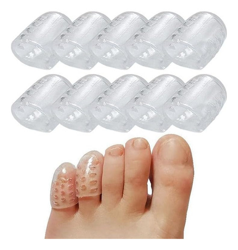 10 Protector Dedo Gel Transpirable Uñas Encarnadas Callos F Color Transparente