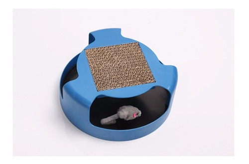 Juguete Interactivo Con Rascador Y Ratón Para Gatos Color Azul