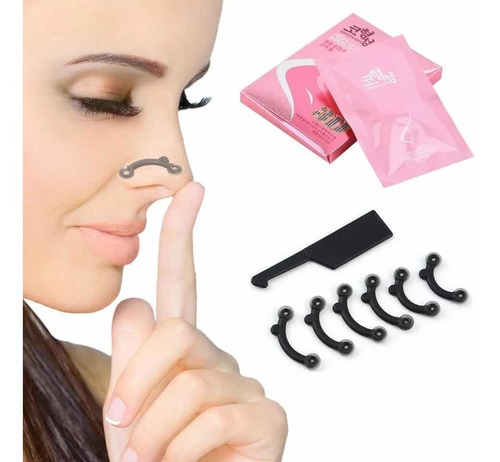 Respingador Nasal Corrector De Nariz 3 Pares 1 Ch, 1 M Y 1 L Color Negro