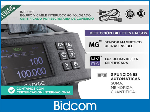 Imagen 5 de 10 de Máquina Contadora De Billetes Gadnic C/ Display Homologada