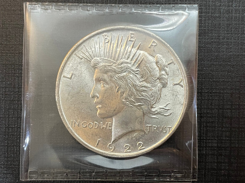 Moneda Peace Dollar 1922 Plata 90% Us Mint