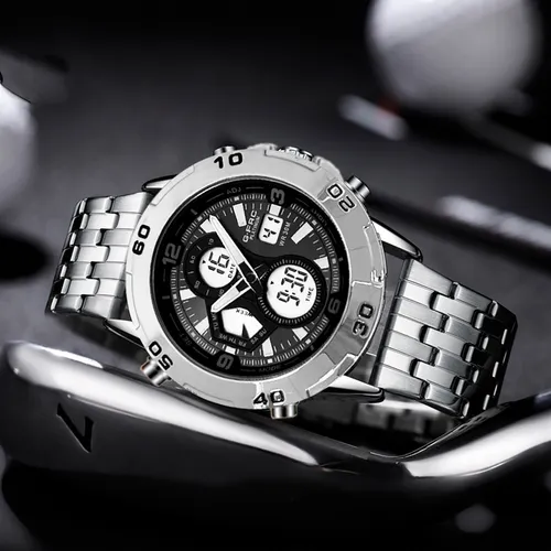 Reloj G-force Original Al172 Digital Acero Hombre + Estuche