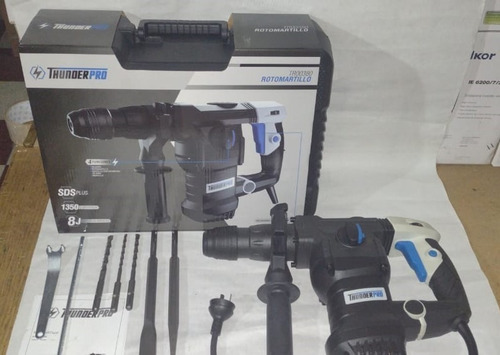 Imagen 6 de 6 de Rotomartillo electroneumático Thunder Pro TR00380 negro, blanco y azul frecuencia de 50Hz con 1350W de potencia 220V