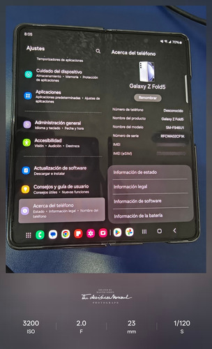 Samsung Galaxy Z Fold5 Icy Blue 256gb (Usado)