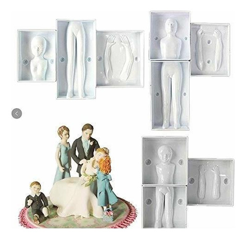 Molde - 3 Set Plastic Human Fondant Mould 3d Man Woman 