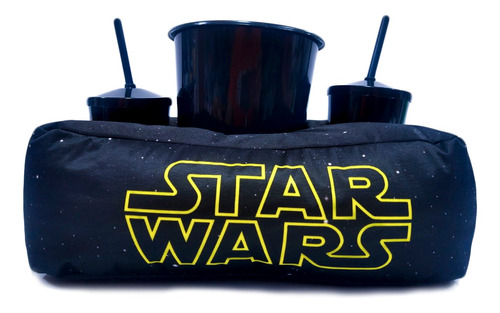 Kit Almofada Porta Pipoca + Copos Star Wars-envio Da Fábrica