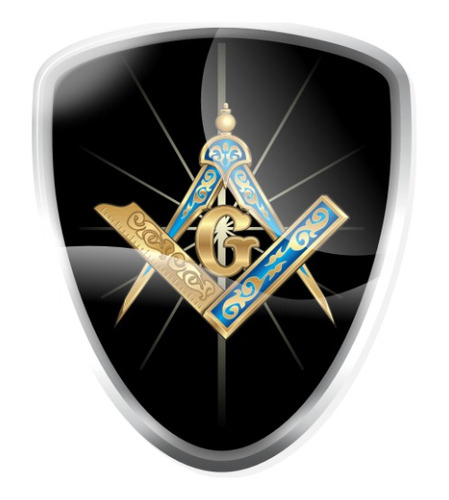 Adesivo Emblema Maçonaria Resinado Com Moldura Cromada