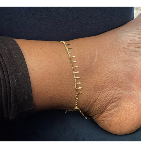 Imagen 4 de 10 de Set 3 Pulseras Tobillera Plata Mujer Panza Vibora Acero Oro