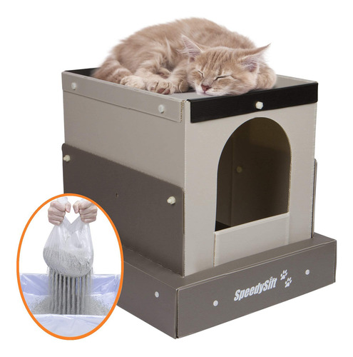 Kit Inicial Com Capuz Cat Litter Box Speedysift Com Warra De