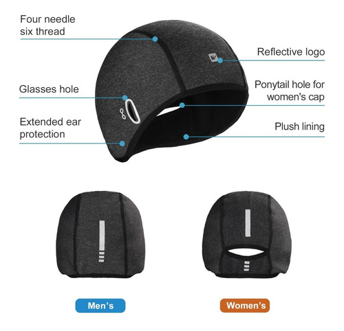 Imagen 3 de 9 de Gorro Termico Transpirable Para Ciclista Motociclista Mujer