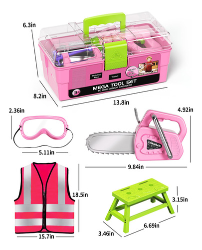 Juego De Herramientas Deejoy Taladro Electrónico Rosa 3 A 5