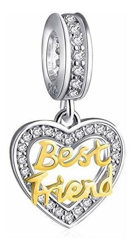 Dije De Plata De Ley 925 Para Pulsera Y Collar Best Friend