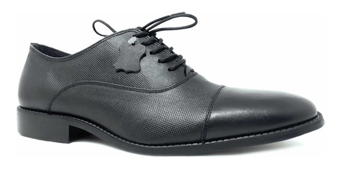 Zapato Negro Oxford Vestir Para Caballero Fina Piel Vacuno