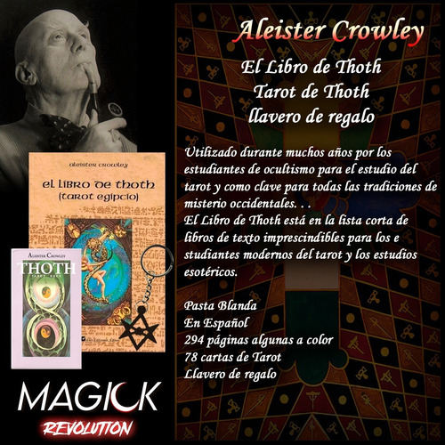 Imagen 1 de 6 de Libro De Thoth De Aleister Crowley. Tarot Y Llavero Gratis